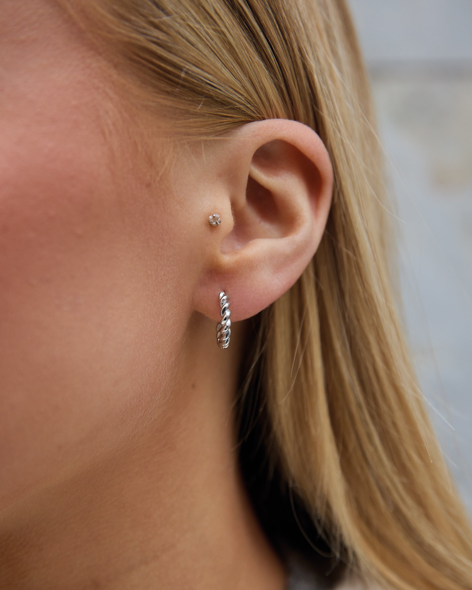 Twisted Hoops Silver