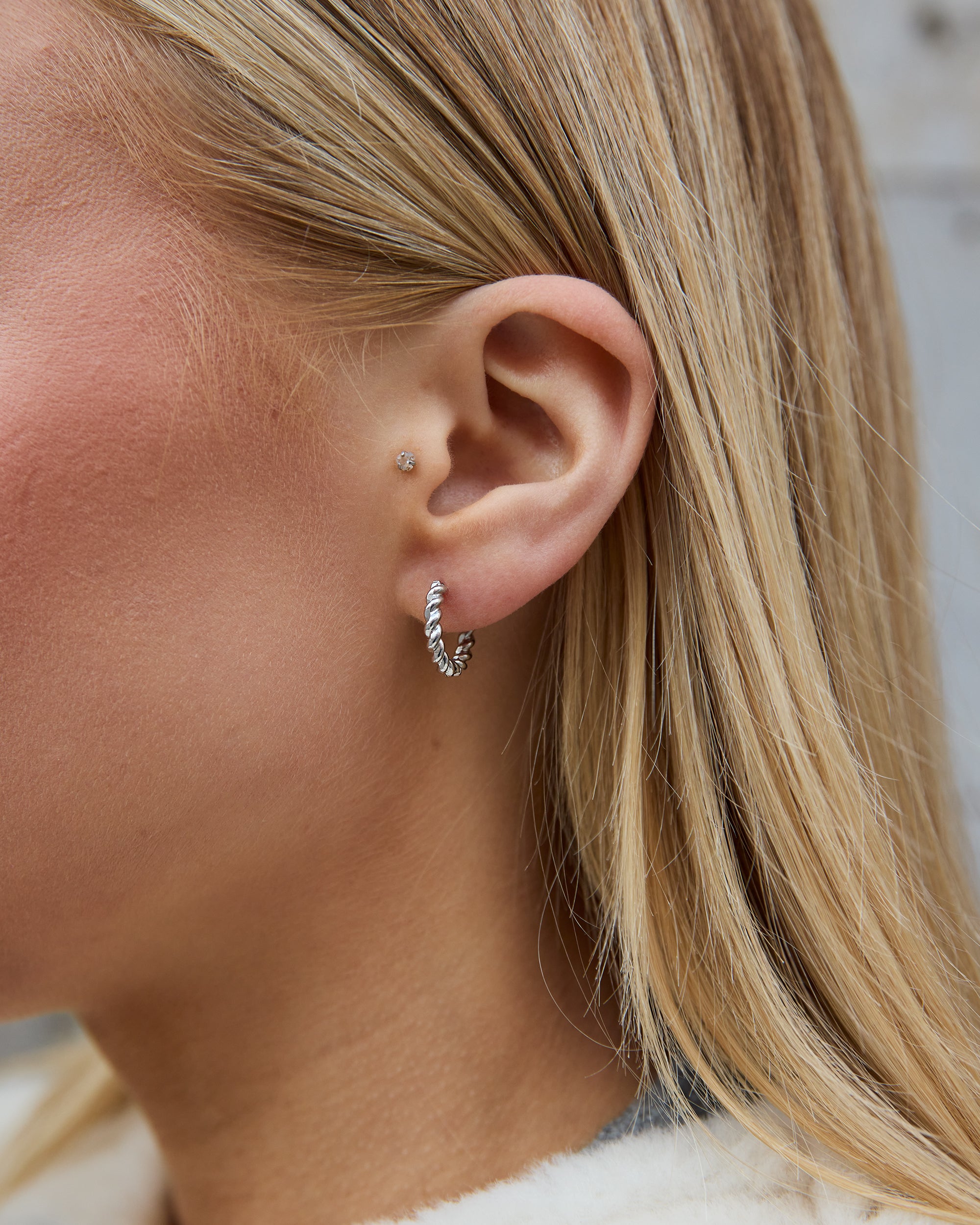Twisted Hoops Silver