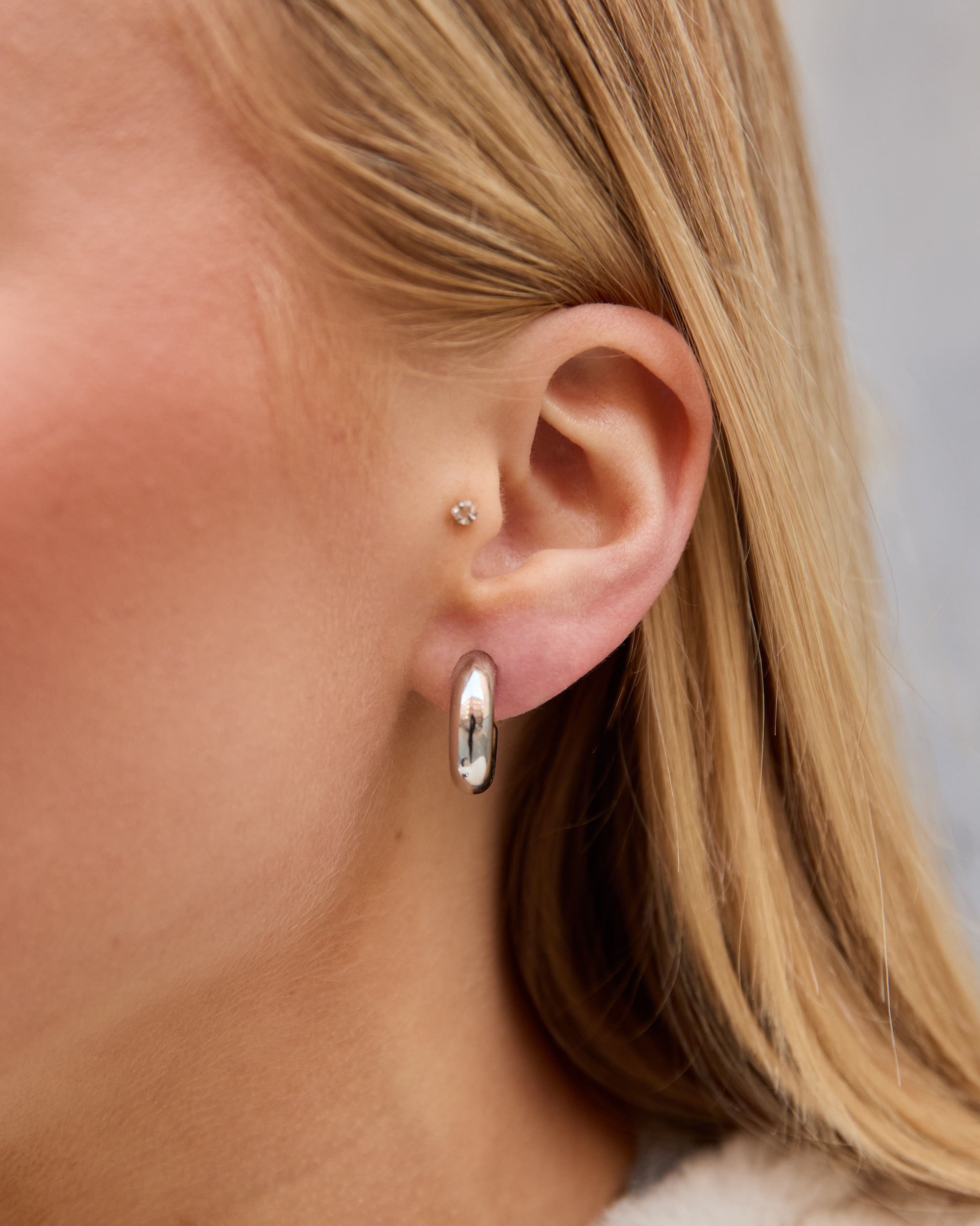 Small Chunky Hoops Silver