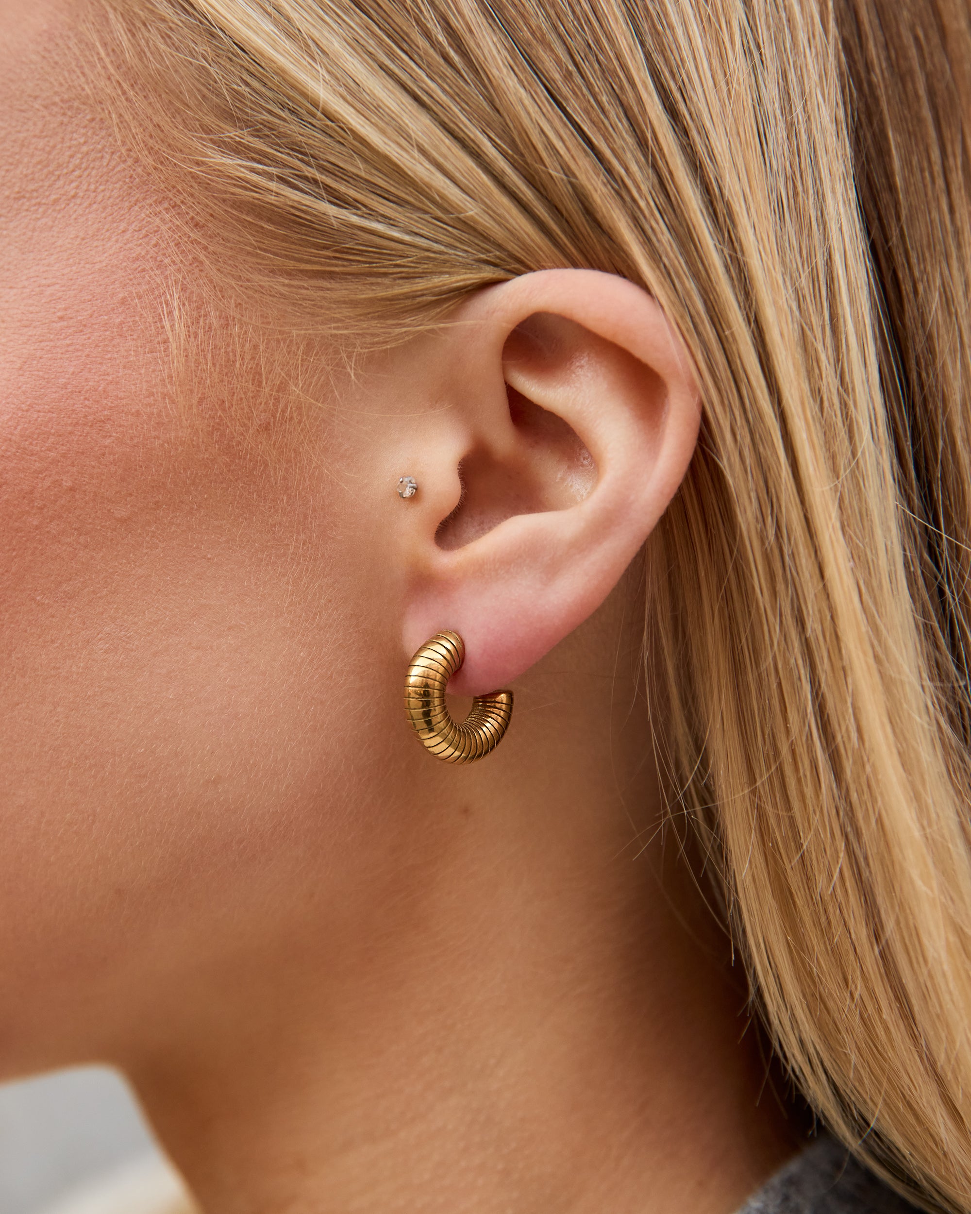 Striped Hoops Gold