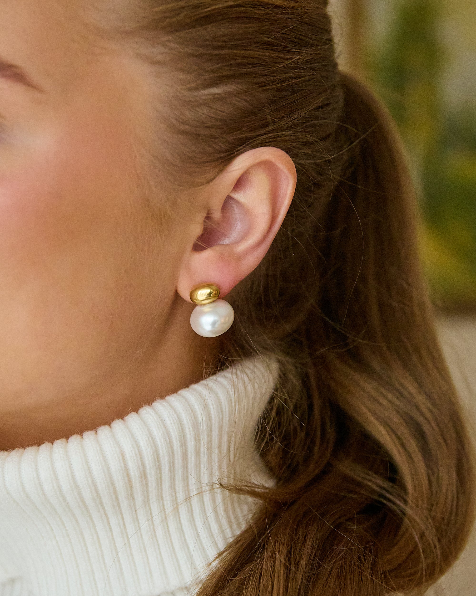 Pearl Duo Earrings Gold