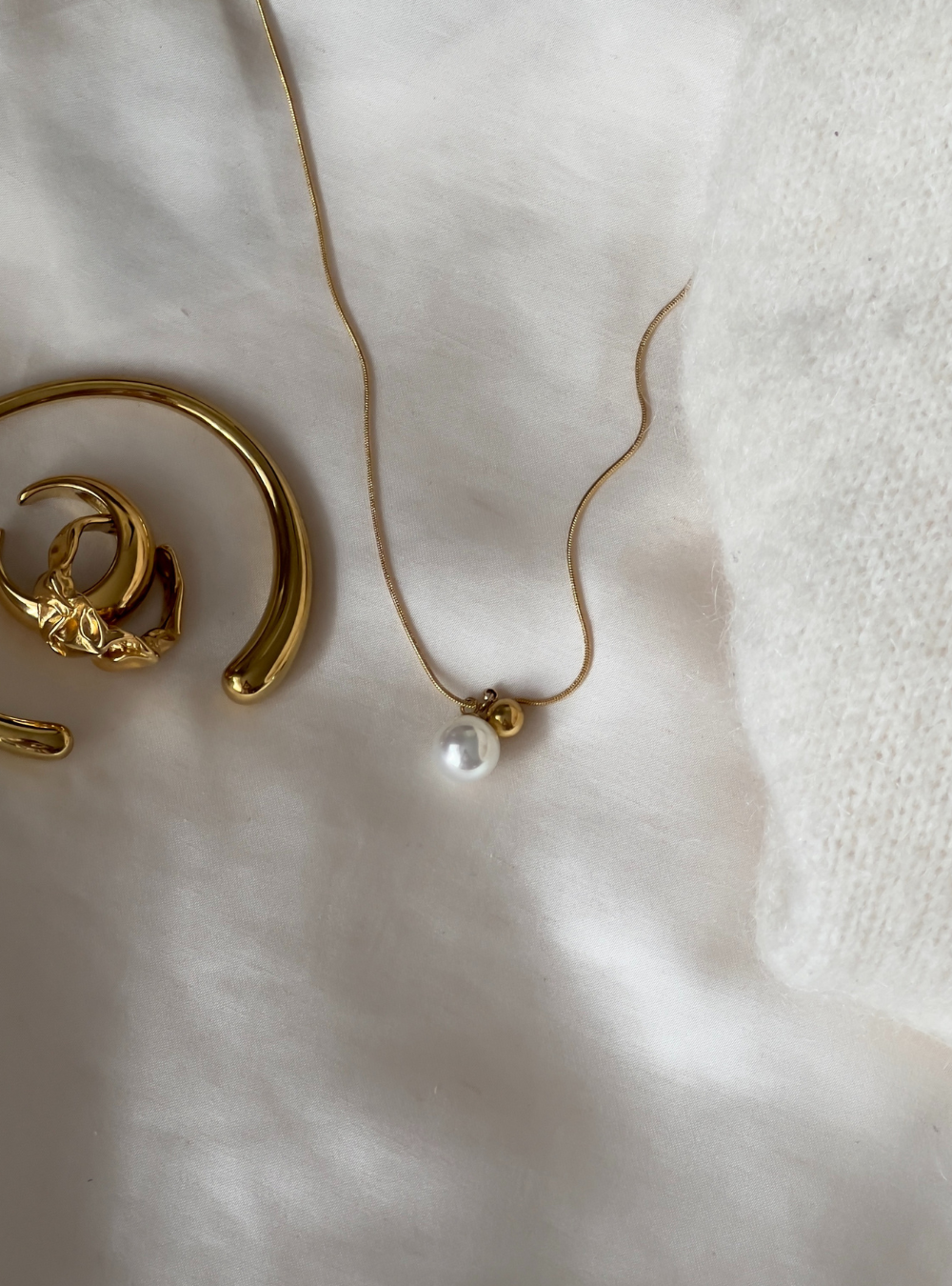 Pearl Duo Necklace Gold