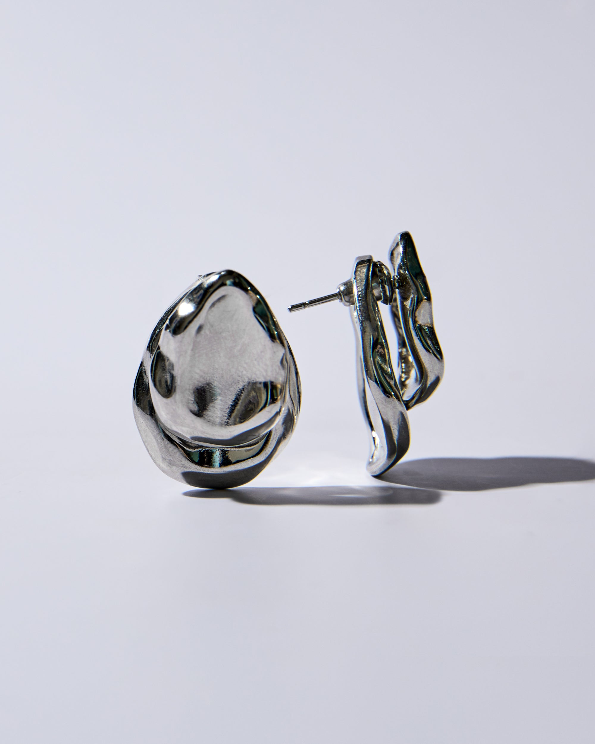 Dual Embrace Earrings Silver