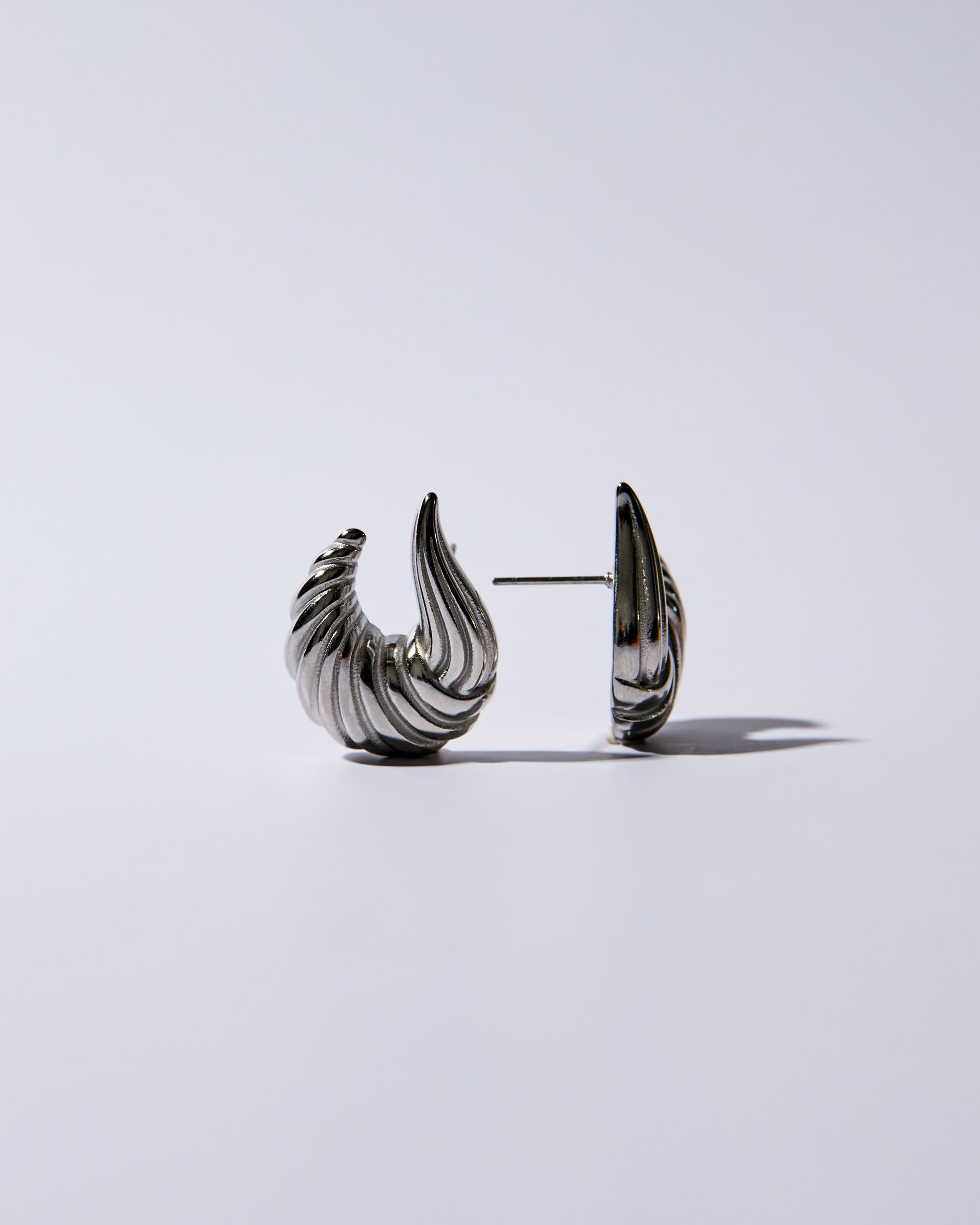 Bold Swirl Earrings Silver