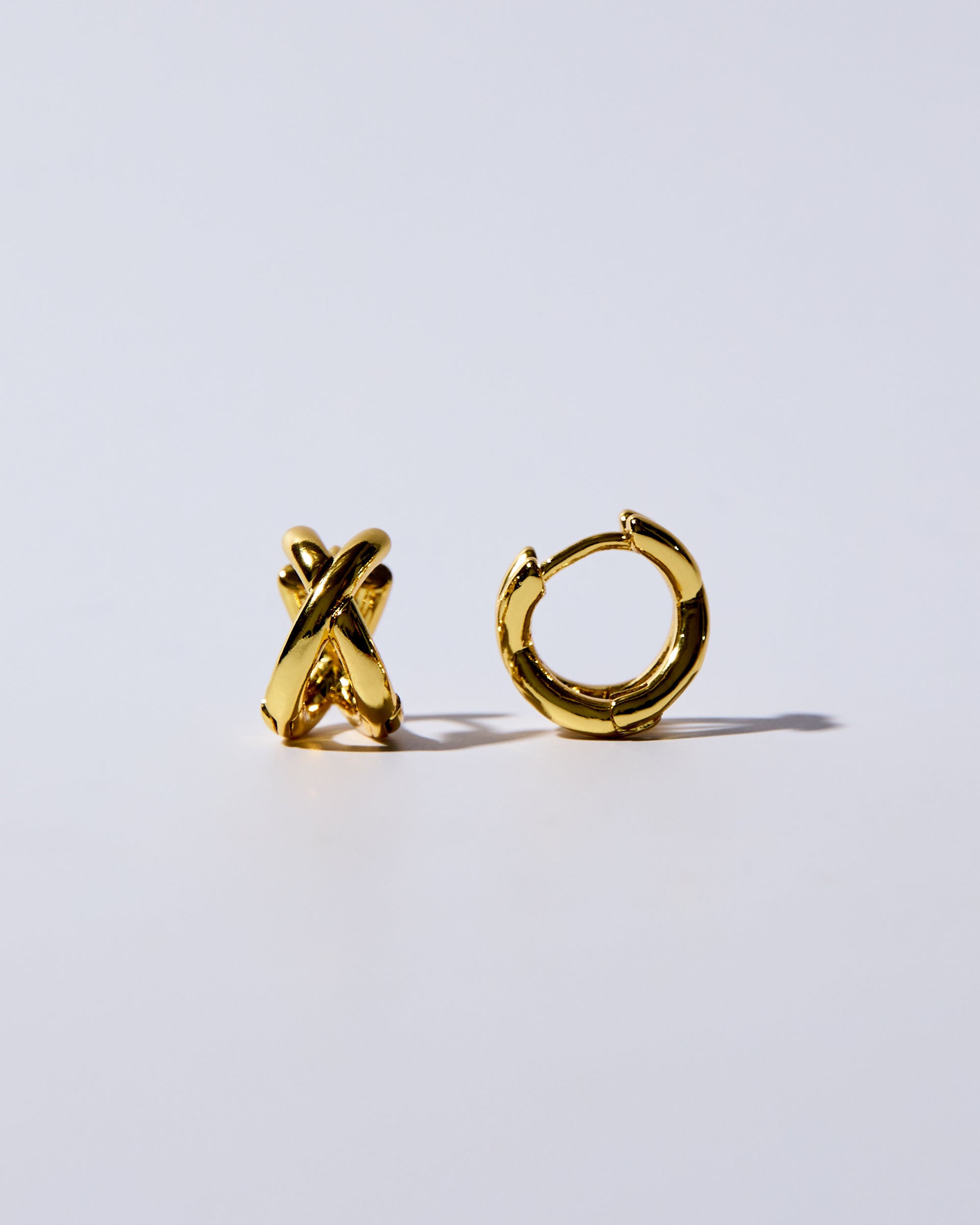 Cross Hoops Gold
