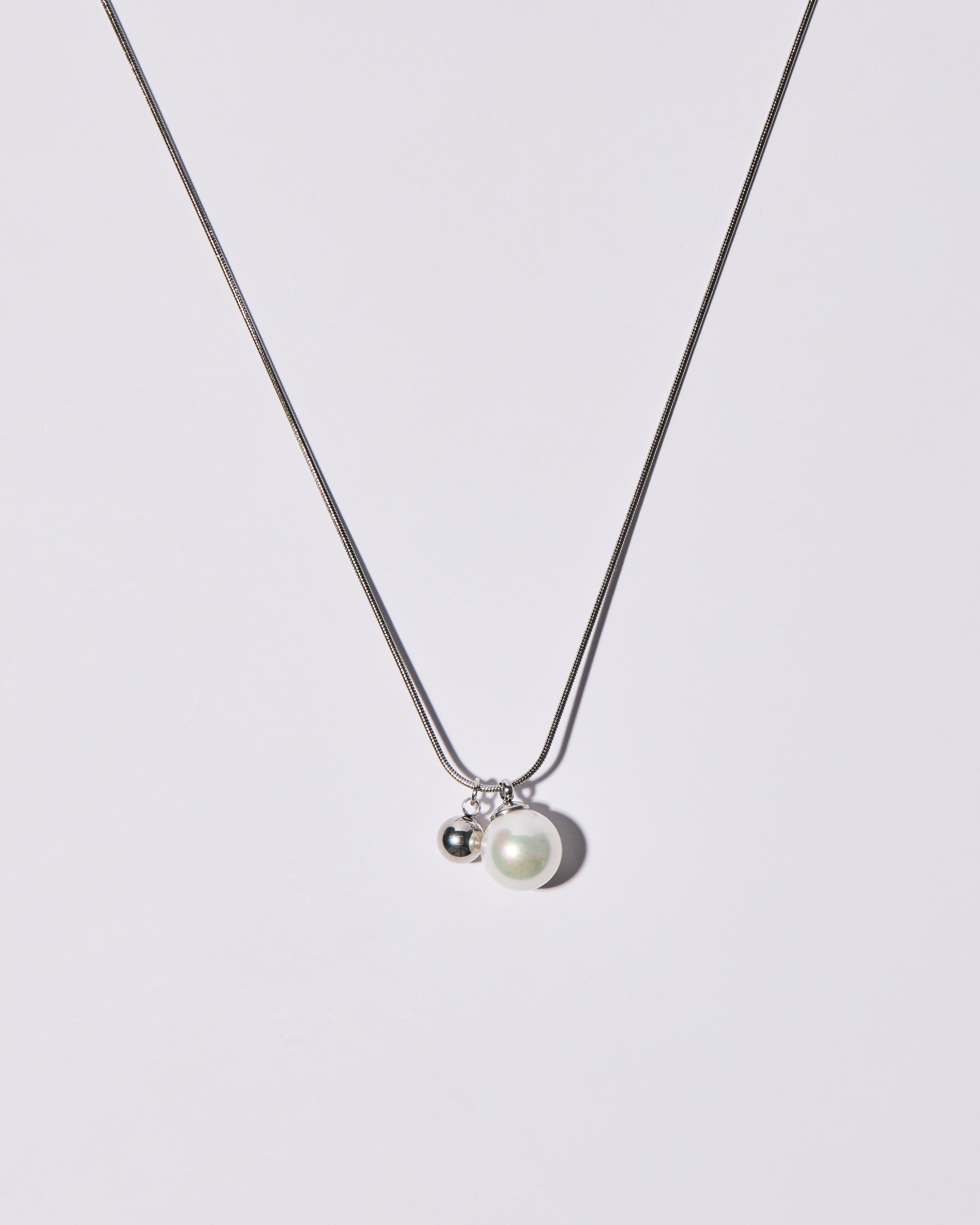 Pearl Duo Necklace Silver